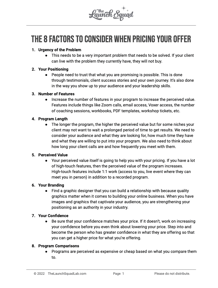 The Factors to Consider When Pricing Your Offer Template The Factors to Consider When Pricing Your Offer Template