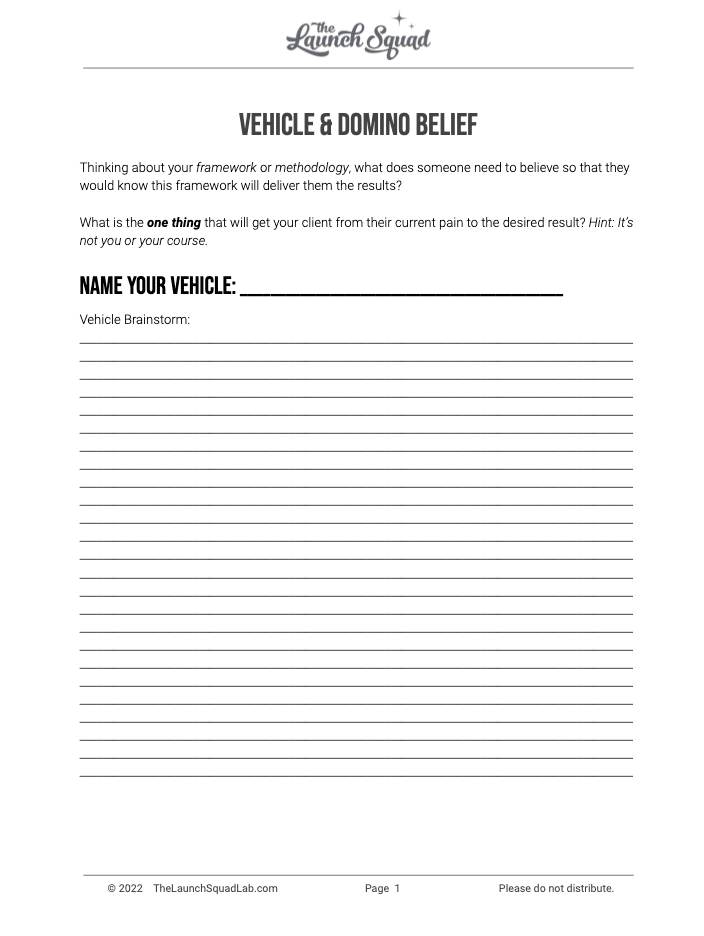 Vehicle Domino Belief TEMPLATE Vehicle Domino Belief TEMPLATE