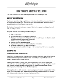 How to Write a Bio That Sells You Template How to Write a Bio That Sells You Template
