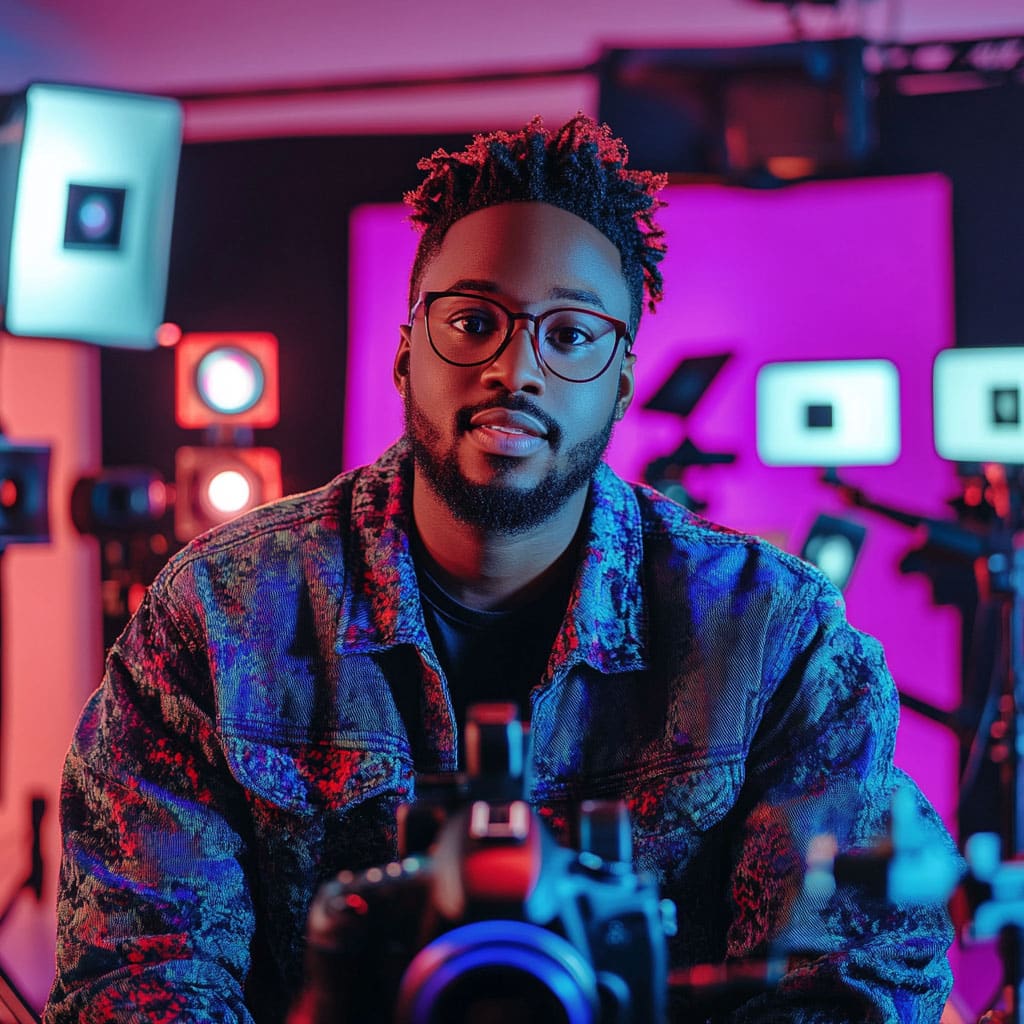 dami oguns An African American content creator in a modern stud ffe be af fabd